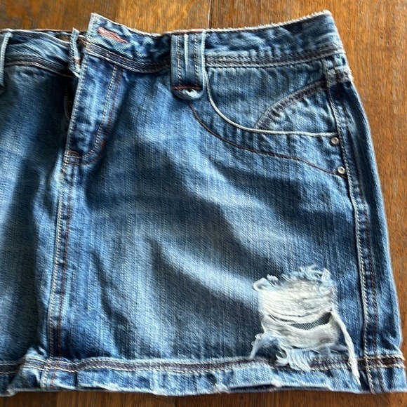 BONGO Distressed Jean Skirt Girls Size 13 - Picture 3 of 10
